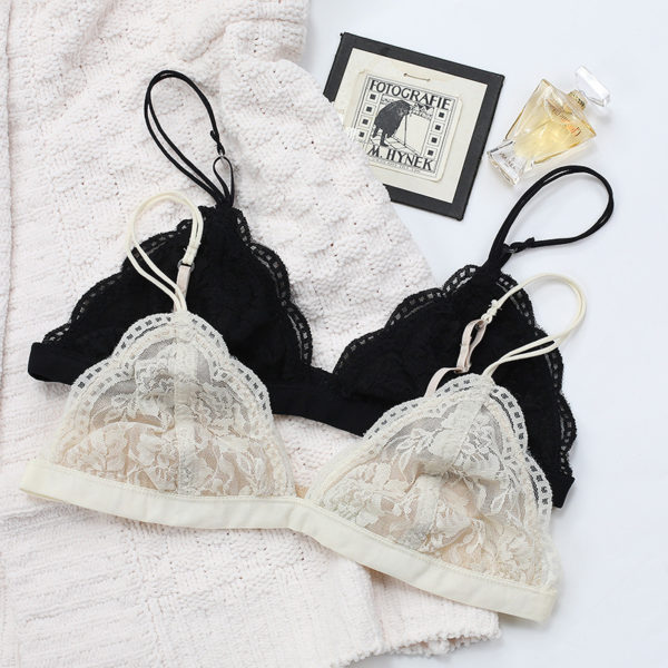Lace Bralette Sexy Bras for Women Floral Wire Free Push Up Bra Half Cup ...