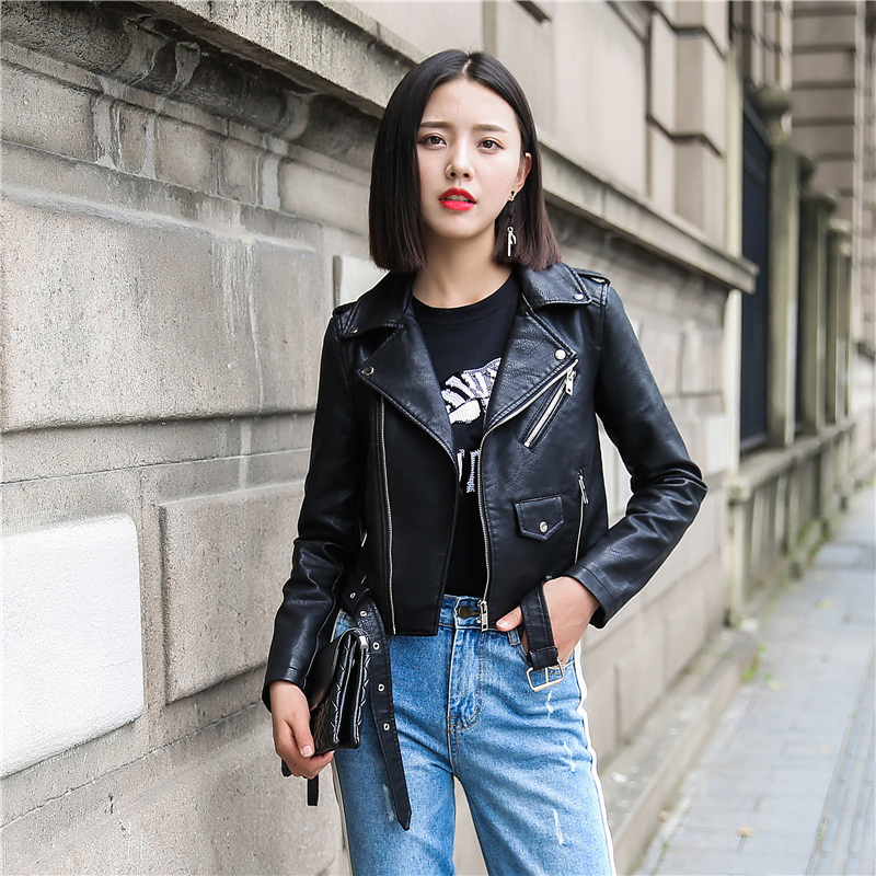 Womens fashion store leather jacket