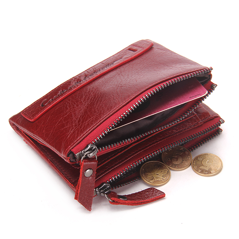 2017 Fashion Genuine Leather Women Wallet Bifold Wallets ID Card Holder Coin Purse With Double ...